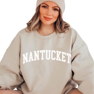 Nantucket Sweatshirt, Trendy Preppy Sweatshirt, Aesthetic College Crewneck, Oversized Minimalist Sweater, Nantucket Massachusetts Shirt