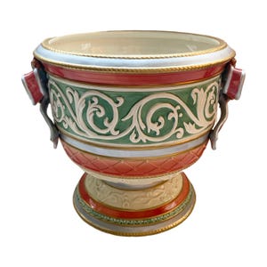 Vintage Fitz & Floyd Enchanted Holiday Ceramic Cache Pot Planter
