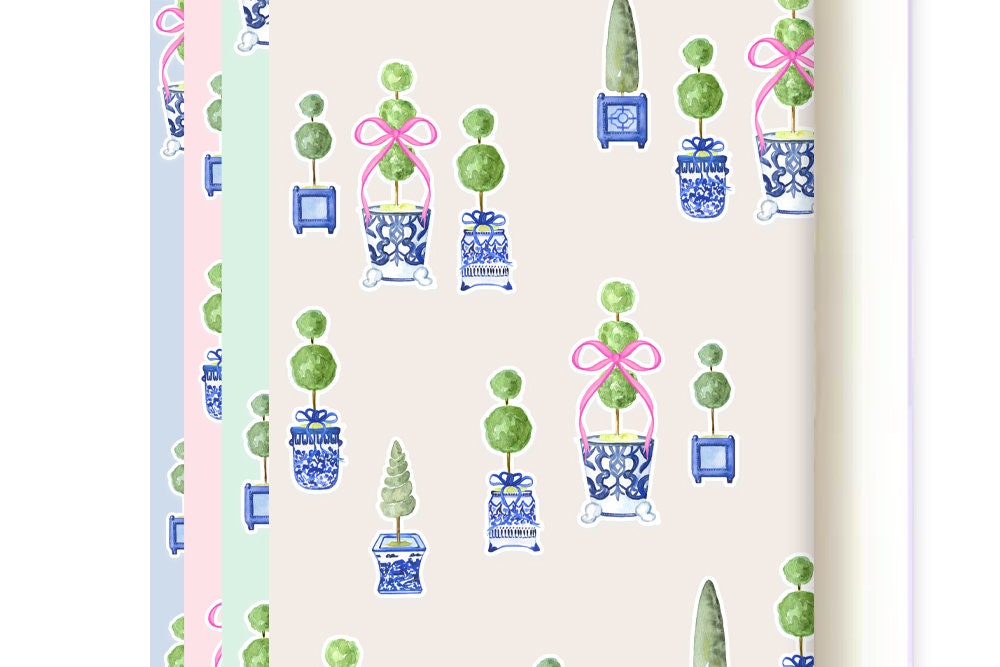 Personalized Gift Wrapping Paper Preppy Chinoiserie Wrap Etsy
