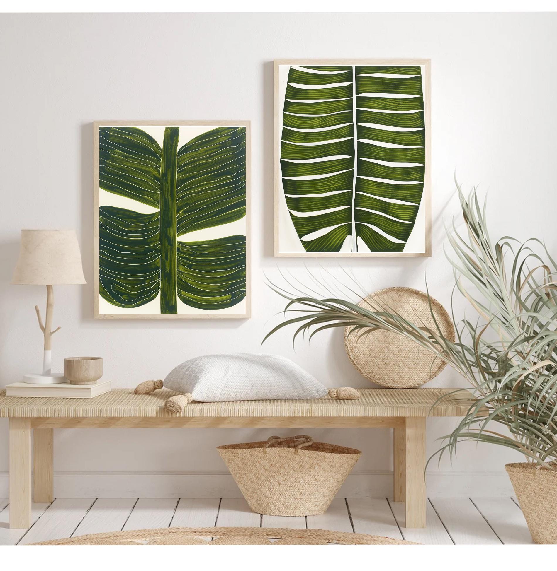 Tropical Leaf Wall Art Prints: Botanical Home Decor, Set of 3 - Etsy