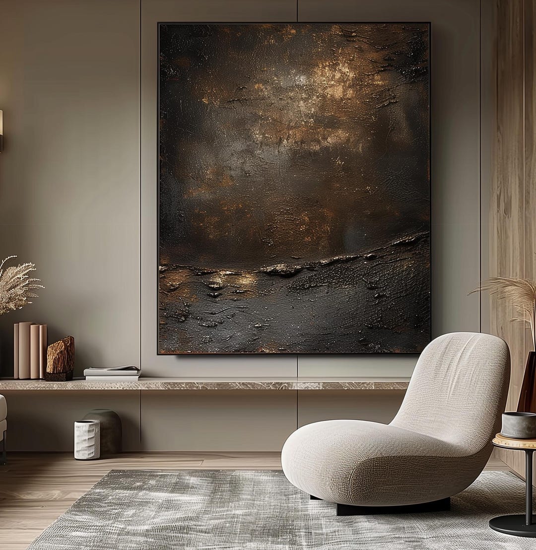 Wabi Sabi 3D Texture Painting: Brown Abstract Plaster Wall Art - Etsy
