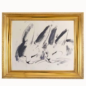 KUNSTDRUCK Kaninchen Skizze Druck Minimalistische Tier Skizze Gedruckt Bauernhof Kunst Vintage Kunstdruck | Pferd Wand-Dekor Vintage Tier Kunst