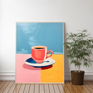 Teetasse Kunstdruck Stillleben Chinoiseries Ingwerglas Blau Weiß Acrylgemälde Asiatische Chippendale Vintage Kunstwerk Chinesisches Wanddekor