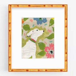 Staffordshire Dog Art Print: Chinoiserie Garden Wall Decor