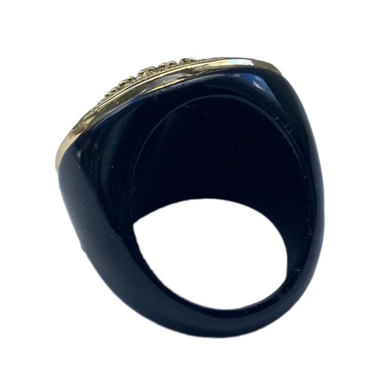 Resin Turquoise Boho Statement Ring: Vintage Cock… - image 4