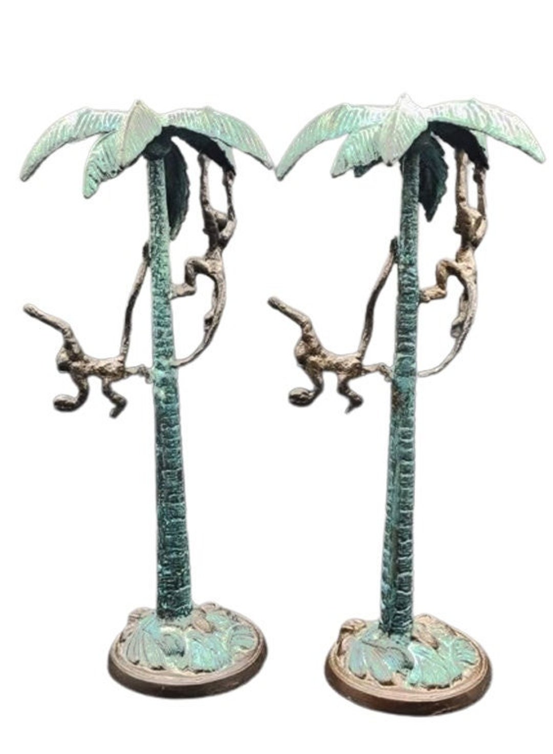 Vintage Maitland Smith Bronze Monkey Candlestick Holders - Playful ...