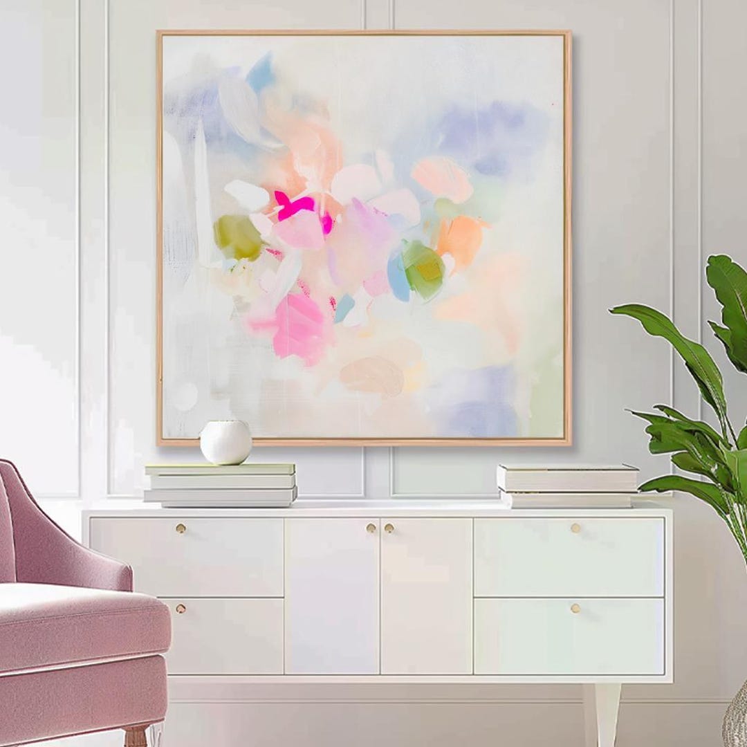 Regency Abstract Abstract Canvas Wall Art: Rosewater Ribbons Print - Palm Beach Regency ...