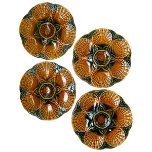 Vintage Majolica Oyster Plate – Signed Sarreguemines, Circa 1950