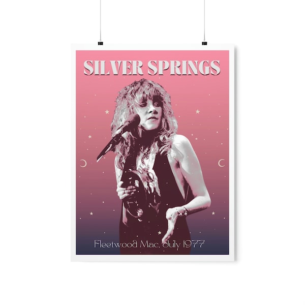 Silver Springs Fleetwood Mac Pink and Dark Blue Stevie Nicks Poster Wall Art