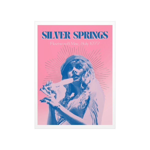 Silver Springs Fleetwood Mac Pink Purple and Blue Stevie Nicks Poster Wall Art