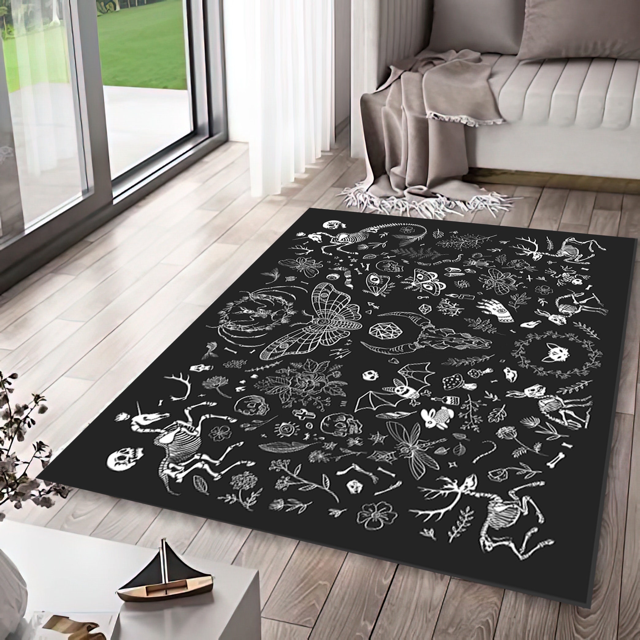 Discover Witch Rug,Bat Rug,Butterfly Rug,Withcy Journal Rug,Skeleton Rug, Halloween Rug,Modern Rug, Area Rug,Customized Rug,Living Room Rug