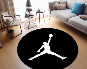 Alfombra Jordan Jumpman, Alfombra Jordan redonda, Alfombra AirJordan, Alfombra moderna, GiftRug personalizado, Alfombra popular, Alfombra fantástica, Alfombra de la NBA, Regalo para alfombra de novio