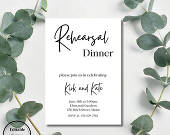 Rehearsal Dinner Invitation, Invitation Template, Rehearsal Dinner Invite, Rehearsal Invitation, Instant download