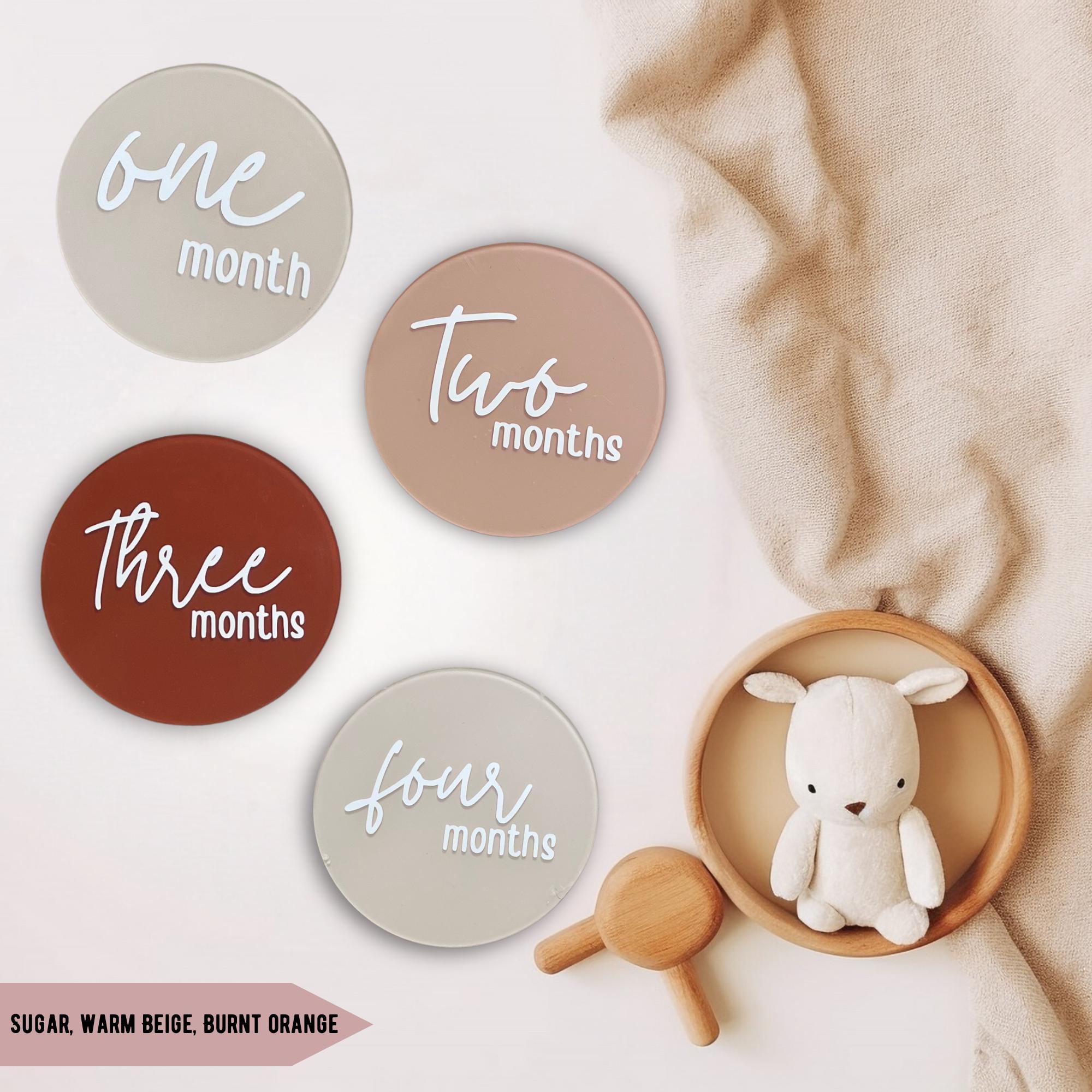 Newborn Monthly Milestone Markers Wooden Photo Props and Baby Shower ...