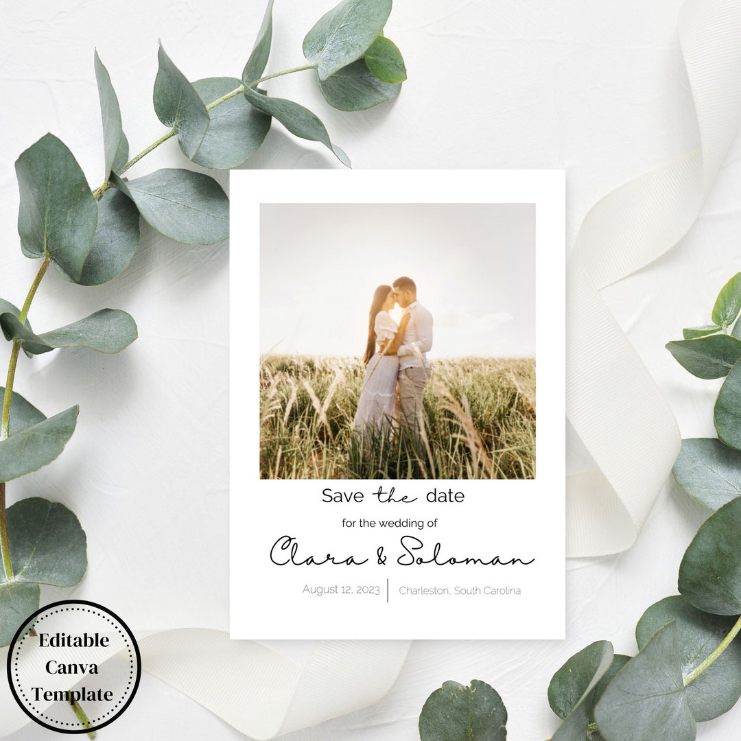 Save the Date Canva Template, Modern Save the Dates, Editable Save the