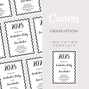 Convite para a formatura de 2025: cartões de anúncio personalizados para cerimônias de ensino médio e faculdade