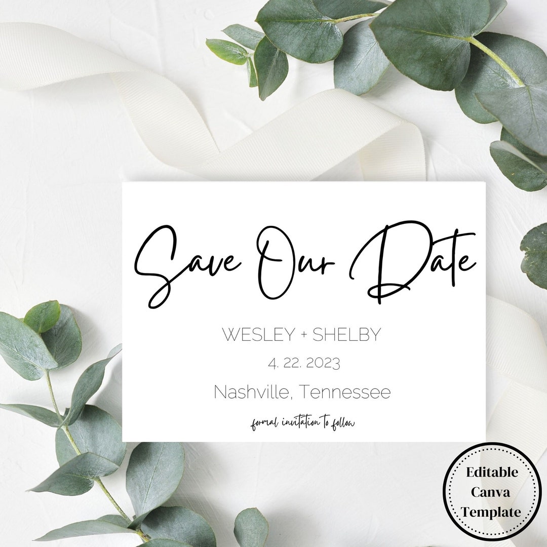 Save Our Date Canva Template, Save the Dates, Modern Save the Dates