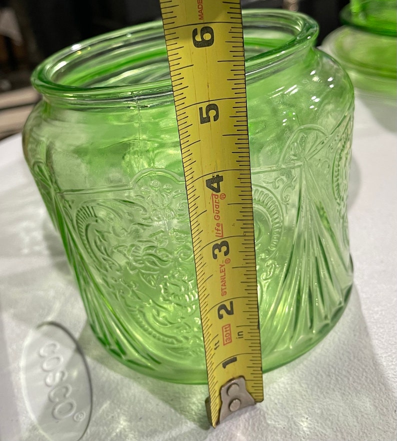Vintage Depression Glass Biscuit Jar Royal Lace Pattern Etsy