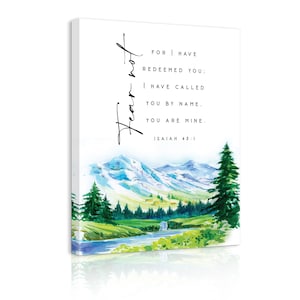 Scripture Canvas Art Isaiah 43-1  Fear not, for I have redeemed you