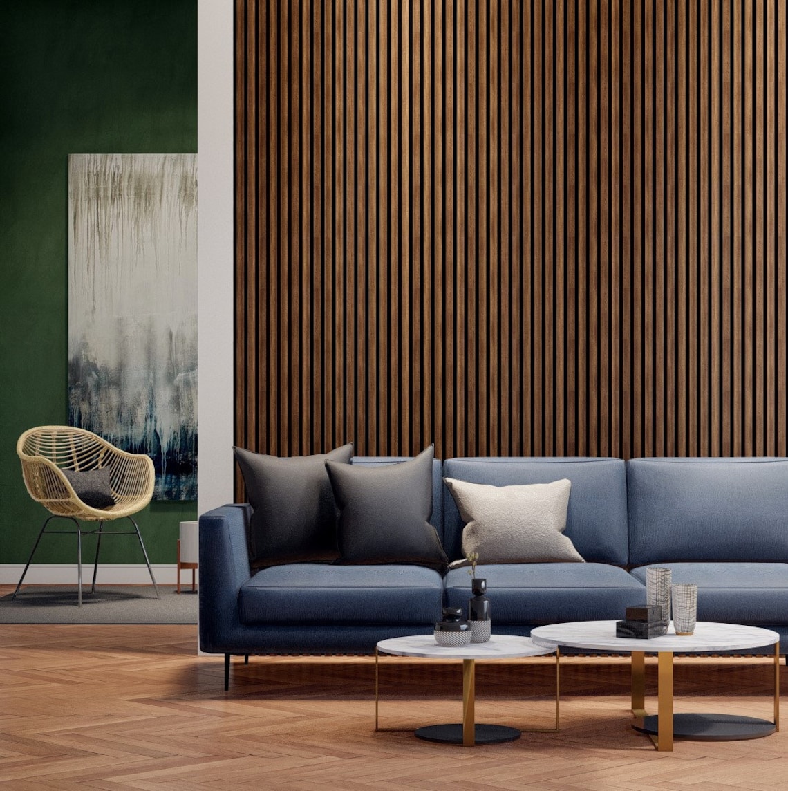 SAMPLE - Walnut - Acoustic Wood Slat Wall Panel - Etsy