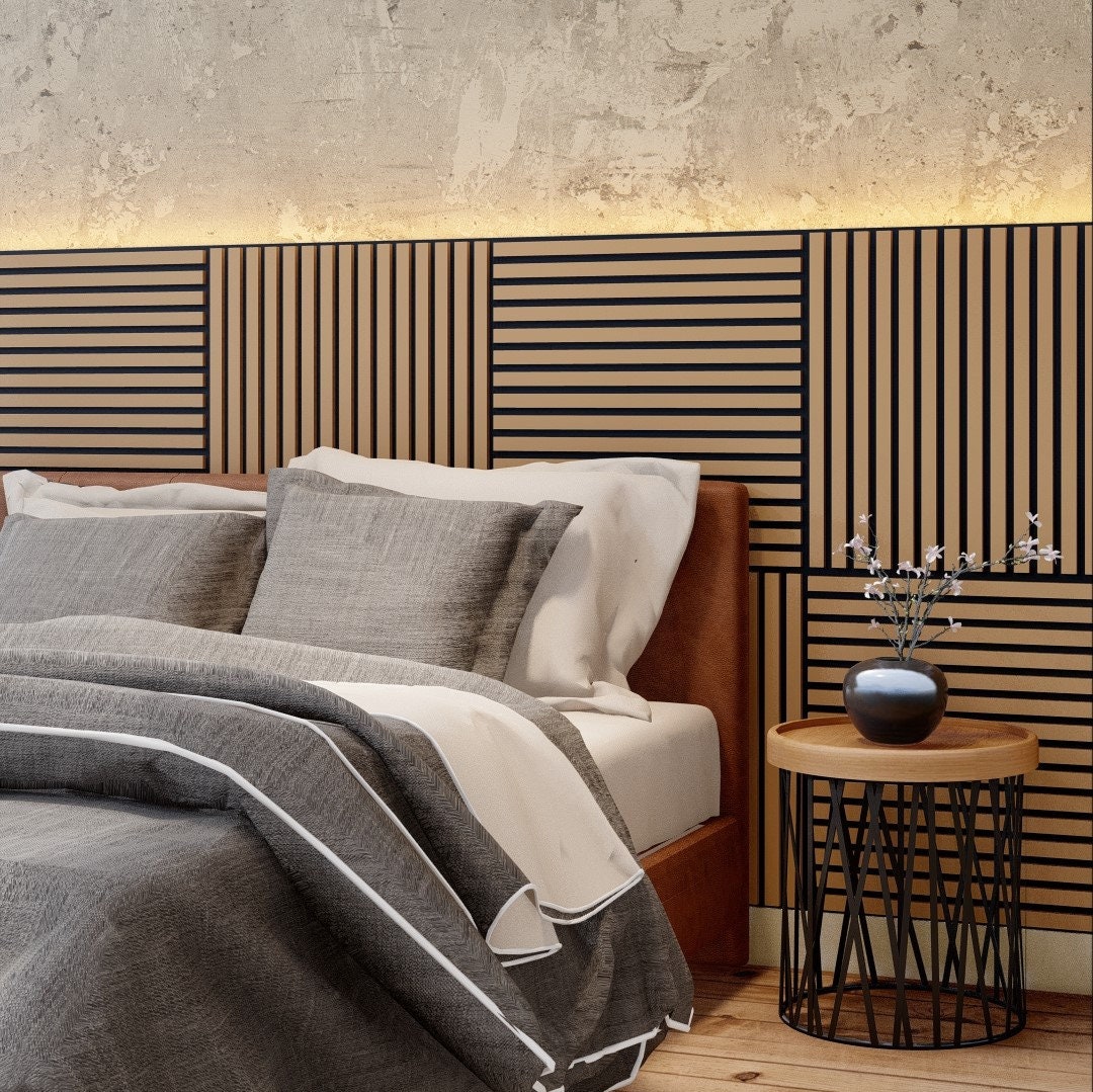 VW60 Acoustic Wood Slat Wall Panel - Oak (23.6x23.6