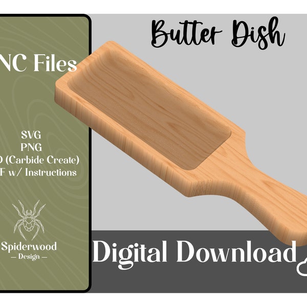 Butter Dish | Butter Tray | .svg File | CNC File | .png File | CNC Plans | Carbide Create .c2d | Template