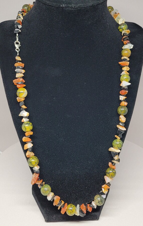 Amber Agate Beaded Necklace - image 5