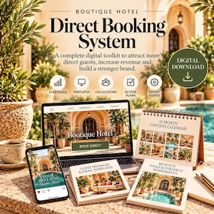 Boutique Hotel Marketing Toolkit | Direct Booking System, Hotel Marketing Templates, Guest Messages, Social Media & Revenue Tools