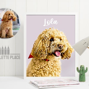 Wall Art Custom Pet Portraits Using Pet Photo Personalized Digital Dog Portrait Cat Portrait Custom Dog Portraits Custom Pet Art Pet Drawing