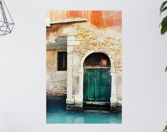 Old door in Venice Italy photograph fine art poster wall art Premium Matte Posters