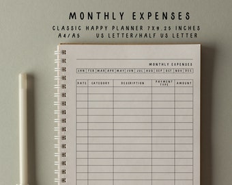 Monatliche Ausgaben Tracker, Monatlicher Tracker, Ausgabenplaner