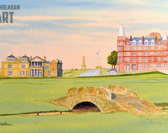 St Andrews Golf Course Watercolor Art Print: Scotland's Greatest Course