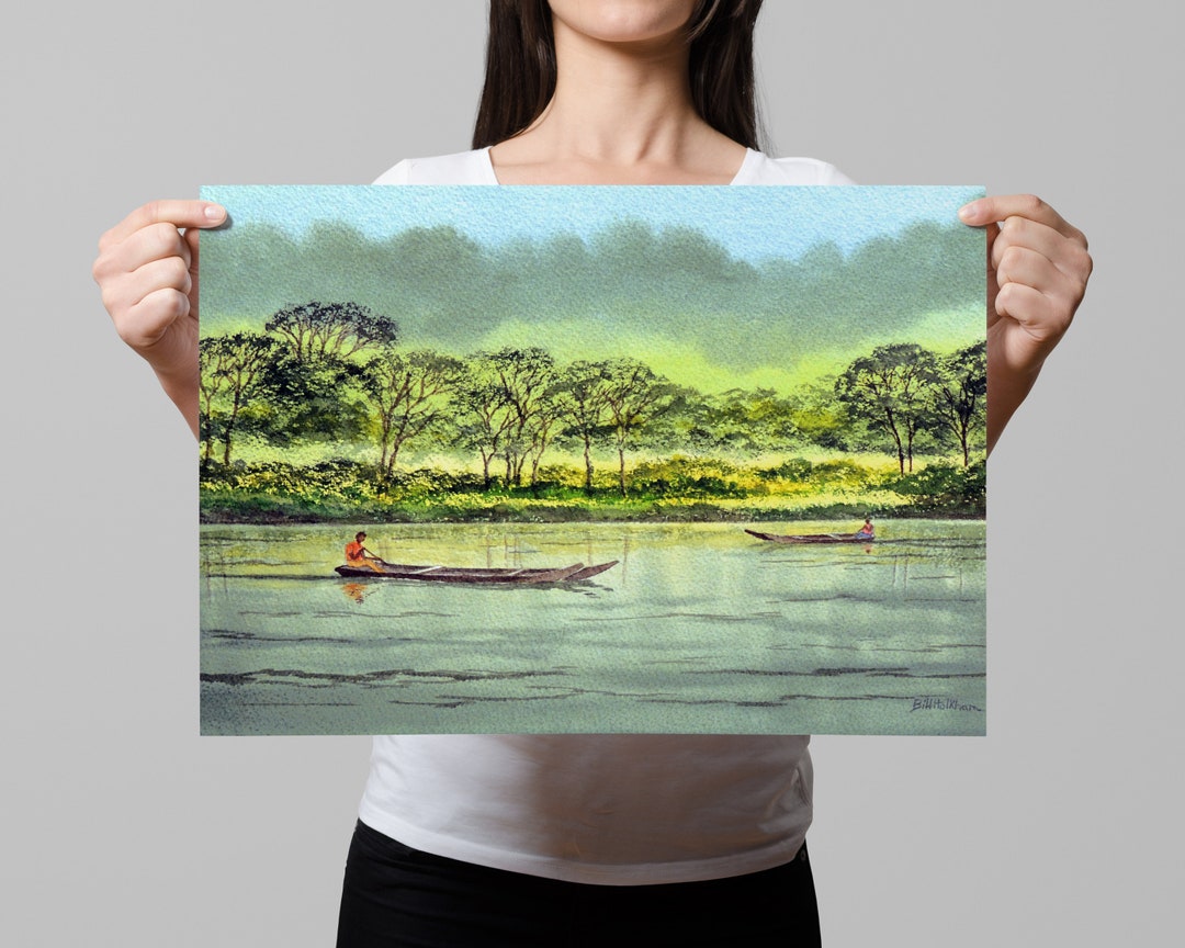 Situ Gunung National Park Watercolor Art Print | West Java Landscape - Etsy
