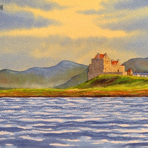 Duart Castle Watercolor Painting: Isle of Mull Art Print