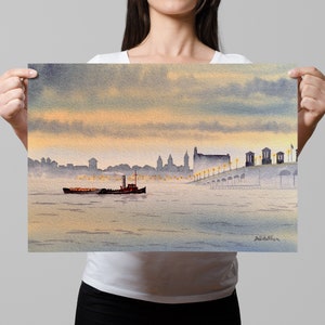 Pittura ad acquerello di Sant'Agostino / Regalo perfetto per uomini e donne / Ideale per la nuova decorazione della casa / Disponibile in misure grandi e piccole