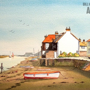 Wells-next-the Sea Norfolk Inghilterra Stampe d'arte ad acquerello di città e monumenti europei