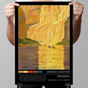 Grand Canyon Watercolor Travel Poster Art Print