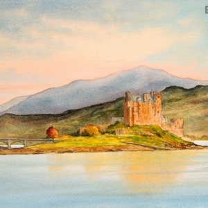 Eilean Donan Castle Scotland - Watercolour Art Prints of European Cities and Landmarks