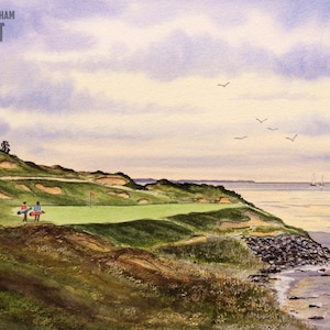 Whistling Straits &#39;Shipwreck&#39; Golf Course Watercolor Art Print