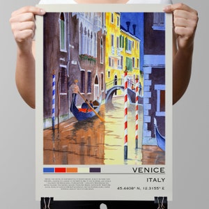 Venice Italy Watercolor Travel Poster Art Print