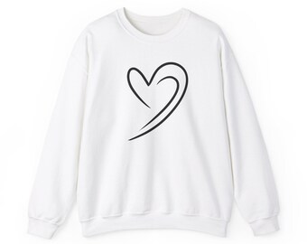 Heart Graphic Crewneck Sweatshirt – Girly Valentine's Day Pullover
