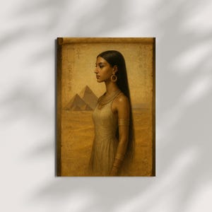 Ancient Egyptian Papyrus | Hieroglyphic Digital Art | Pharaoh Wall Decor
