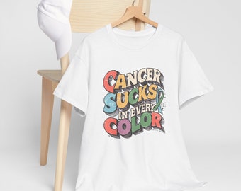 Cancer Sucks In Every Color Ribbon Tee, Cancer Awareness Shirt