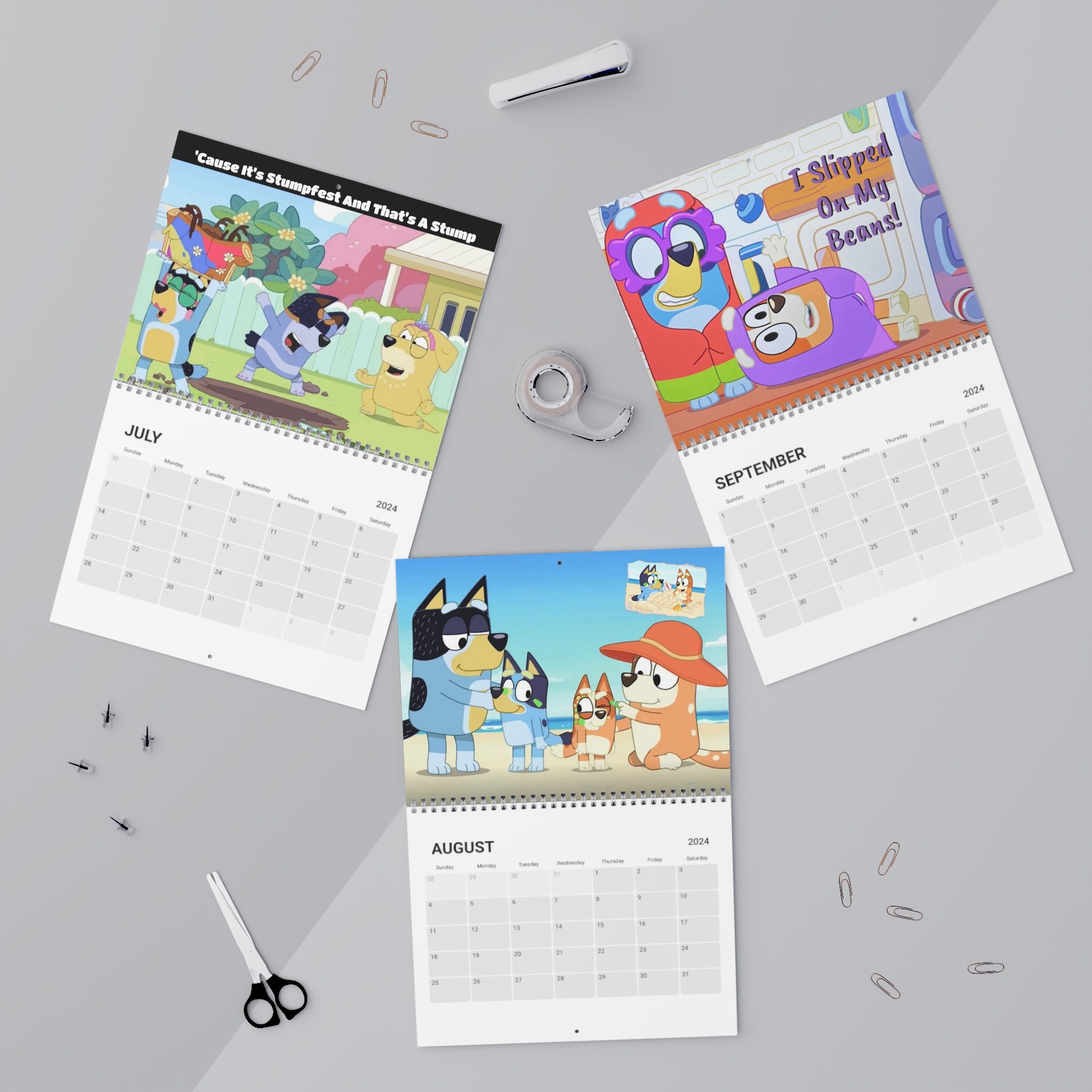 Bluey Calendar 2024 Seasons 13 Bluey Family Calendar Etsy Canada