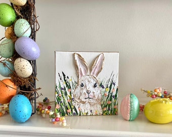 Original Textured Artwork-Easter Bunny