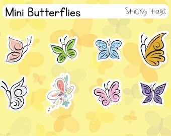 Kleurrijke mini-vlinderstickerset: set: 1
