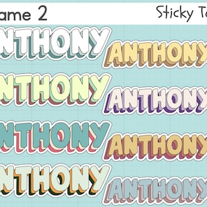 Pegatinas personalizadas con nombre - Etiquetas personalizadas con nombre - Pegatinas para portátil - Calcomanías con nombre - Etiqueta impermeable - Juego de 2