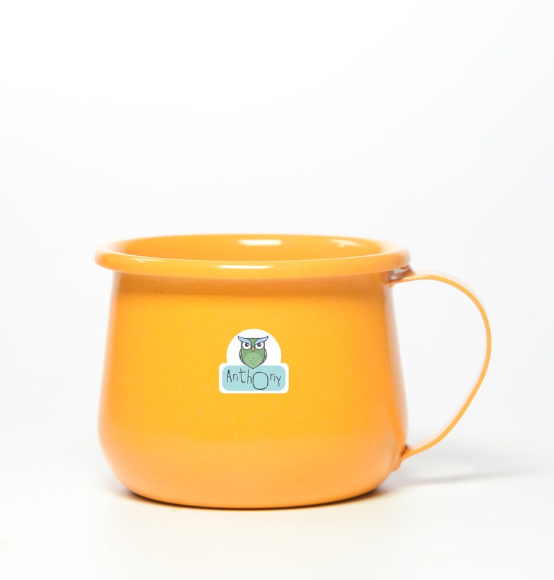 Adorable Owl Name Tag Labels Customizable Waterproof Vinyl Stickers for Kids' Belongings Set 5