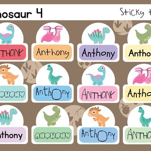 Jurassic Oration - Kita Etiketten, Dinosaurier Sticky Tags zum Personalisieren, wasserfestes Schulmaterial und mehr - Set 4