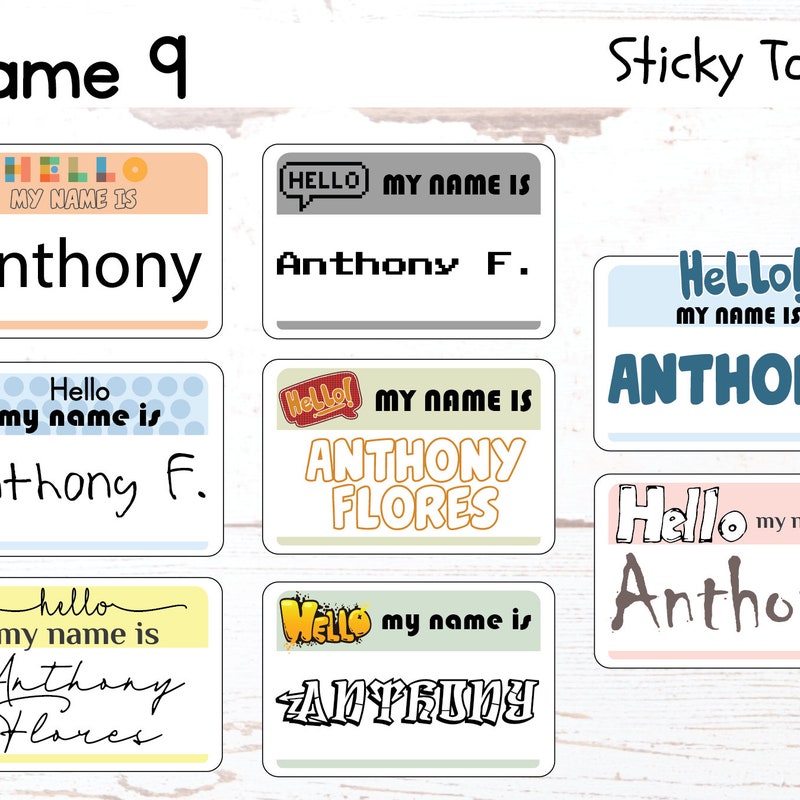 Name Tag Stickers - Etsy